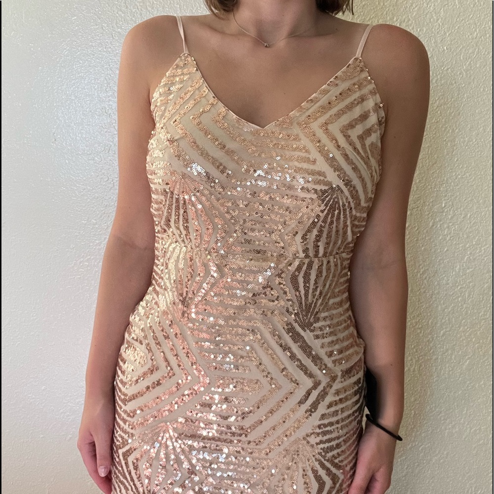 Lulu’s Mini Gold Dress